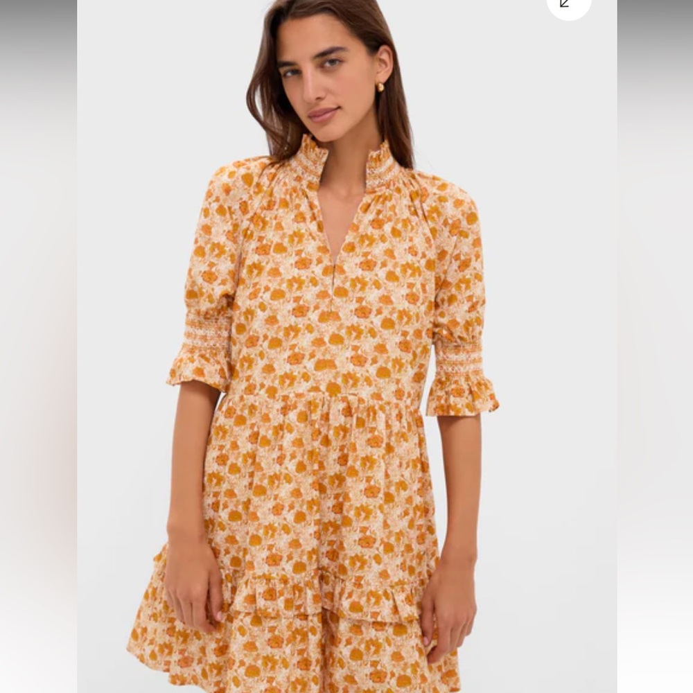 Hyacinth House Burnt Orange Floral Sawyer Mini Dress from Tuckernuck NWT